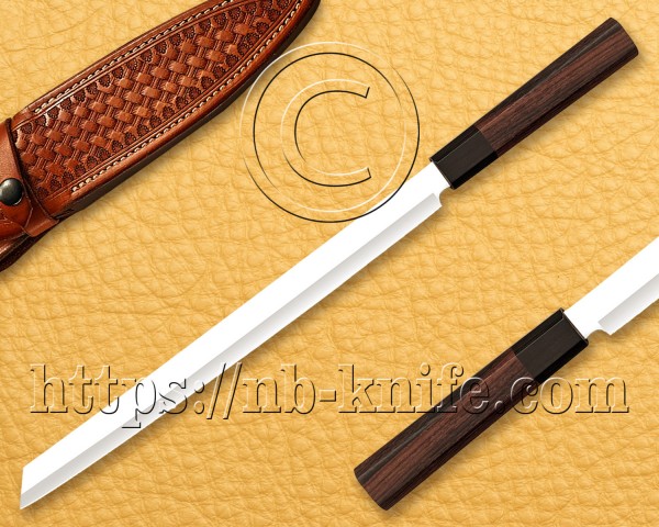 Personalized Stainless Steel Chef Knife | Handmade Kitchen Prosciutto Knife | Rose Wood Handle | Leather Sheath | Damascus Pen | Wooden Gift Box