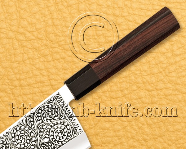 Personalized Engraving Blade Chef Knife | Custom Handmade Kitchen Gyuto Knife | Walnut Wood Handle | Leather Sheath | Damascus Pen | Wooden Gift Box